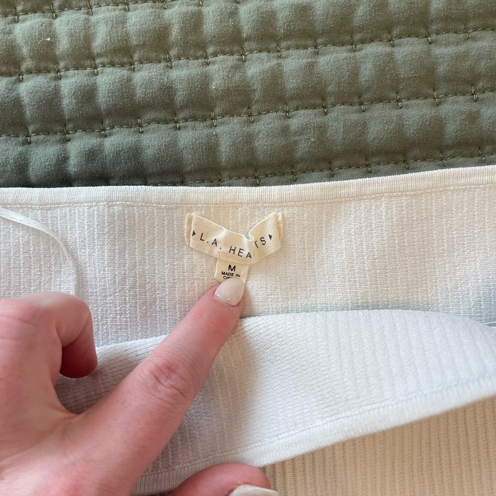 White Ribbed Strapless Top - Picture 2 of 2